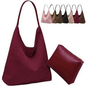 Large Work Tote Bags for Women Boho Slouchy Suede Purses Handbags